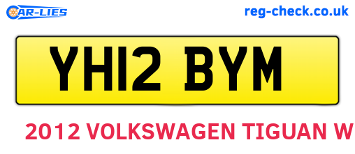 YH12BYM are the vehicle registration plates.