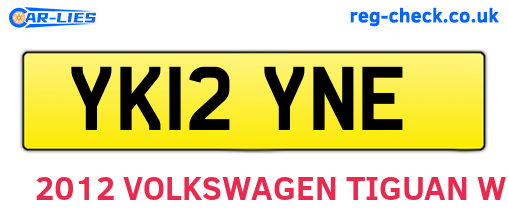 YK12YNE are the vehicle registration plates.
