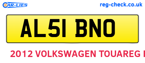 AL51BNO are the vehicle registration plates.