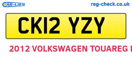 CK12YZY are the vehicle registration plates.