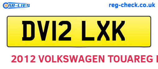 DV12LXK are the vehicle registration plates.
