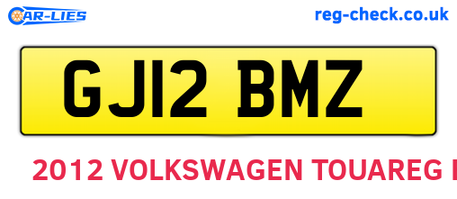 GJ12BMZ are the vehicle registration plates.