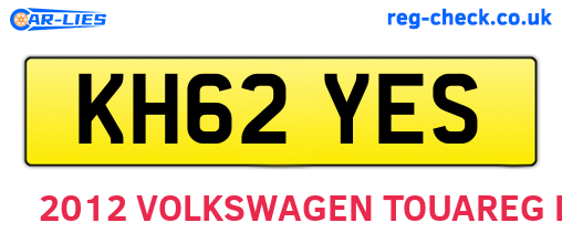 KH62YES are the vehicle registration plates.