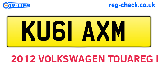 KU61AXM are the vehicle registration plates.