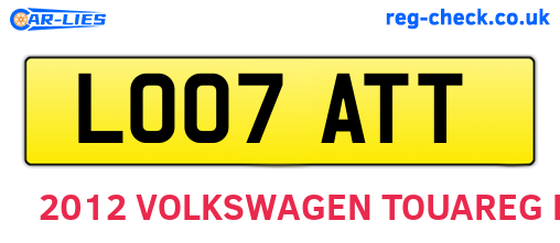 LO07ATT are the vehicle registration plates.