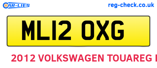 ML12OXG are the vehicle registration plates.