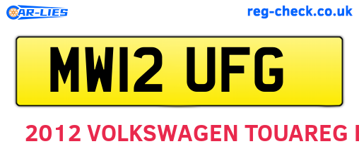 MW12UFG are the vehicle registration plates.