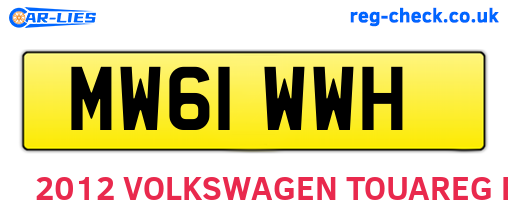 MW61WWH are the vehicle registration plates.