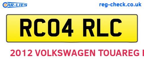 RC04RLC are the vehicle registration plates.