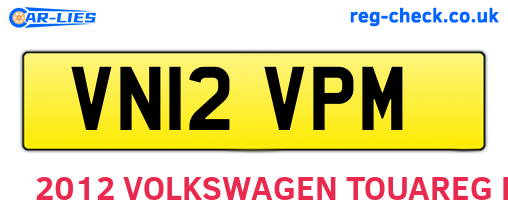 VN12VPM are the vehicle registration plates.
