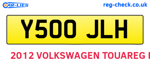 Y500JLH are the vehicle registration plates.