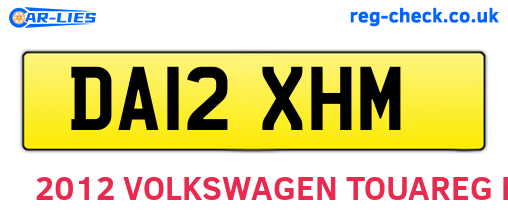 DA12XHM are the vehicle registration plates.