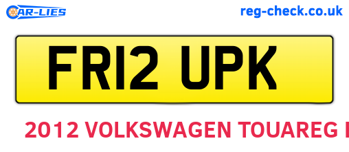 FR12UPK are the vehicle registration plates.