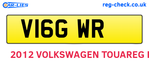 V16GWR are the vehicle registration plates.
