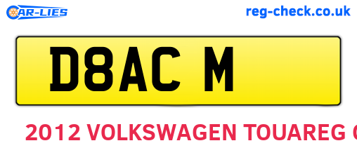 D8ACM are the vehicle registration plates.