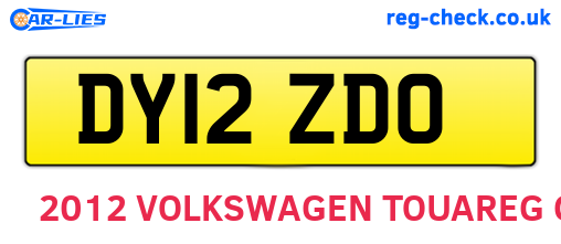 DY12ZDO are the vehicle registration plates.