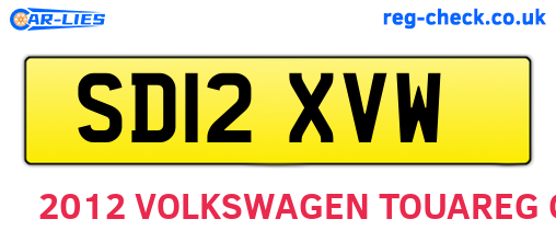 SD12XVW are the vehicle registration plates.