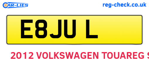 E8JUL are the vehicle registration plates.