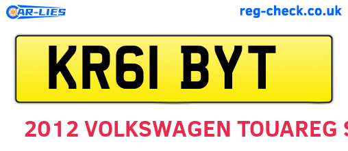 KR61BYT are the vehicle registration plates.