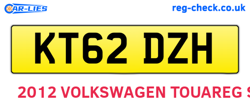 KT62DZH are the vehicle registration plates.