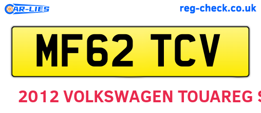 MF62TCV are the vehicle registration plates.