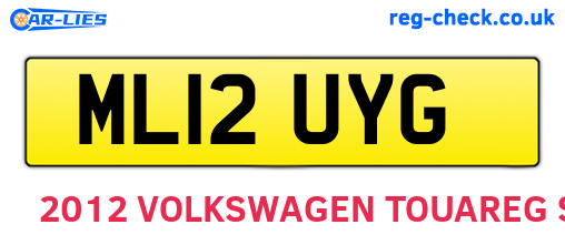 ML12UYG are the vehicle registration plates.