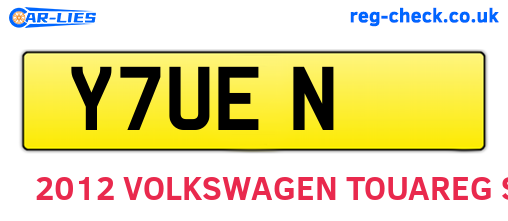 Y7UEN are the vehicle registration plates.