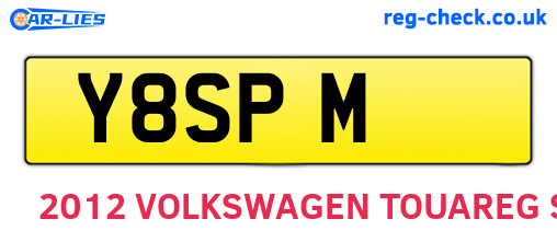 Y8SPM are the vehicle registration plates.