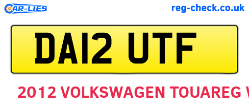DA12UTF are the vehicle registration plates.