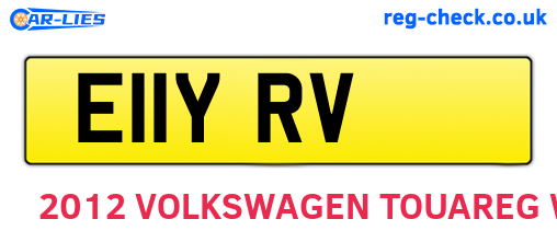 E11YRV are the vehicle registration plates.