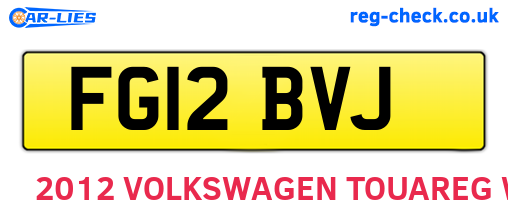 FG12BVJ are the vehicle registration plates.