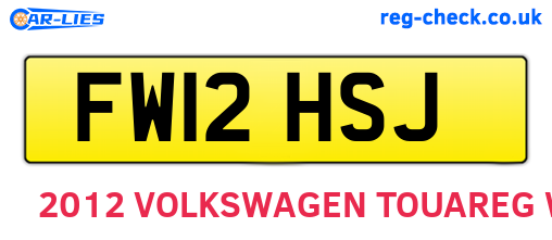 FW12HSJ are the vehicle registration plates.