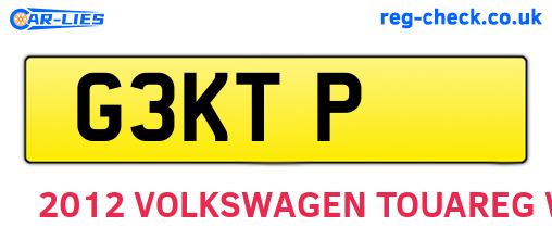 G3KTP are the vehicle registration plates.