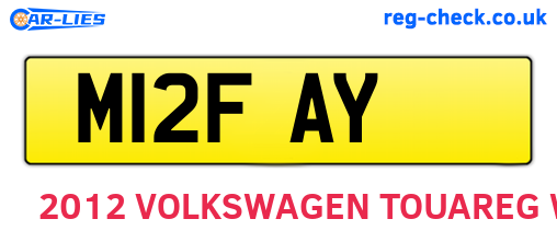 M12FAY are the vehicle registration plates.