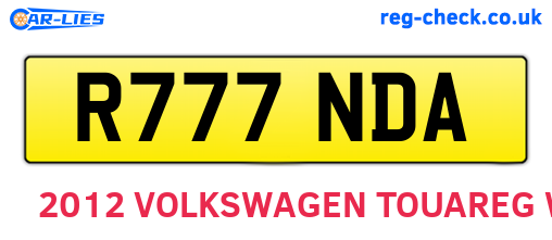 R777NDA are the vehicle registration plates.