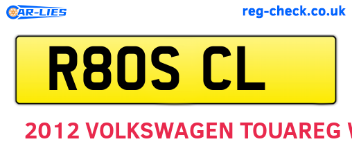 R80SCL are the vehicle registration plates.
