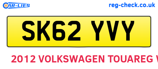 SK62YVY are the vehicle registration plates.