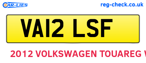 VA12LSF are the vehicle registration plates.