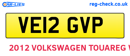 VE12GVP are the vehicle registration plates.