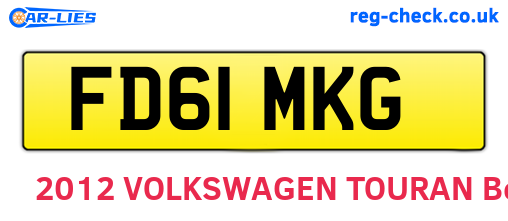 FD61MKG are the vehicle registration plates.