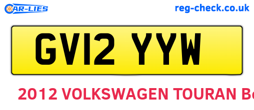 GV12YYW are the vehicle registration plates.