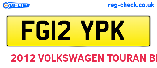 FG12YPK are the vehicle registration plates.