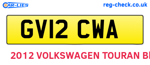 GV12CWA are the vehicle registration plates.