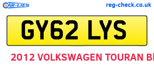 GY62LYS are the vehicle registration plates.