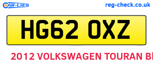 HG62OXZ are the vehicle registration plates.