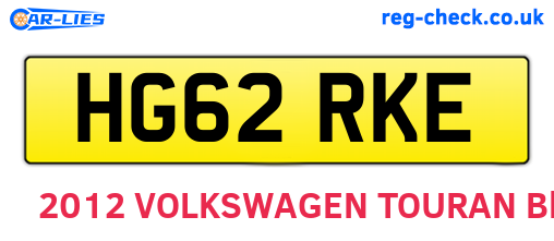 HG62RKE are the vehicle registration plates.
