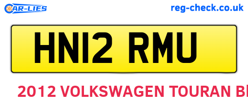 HN12RMU are the vehicle registration plates.