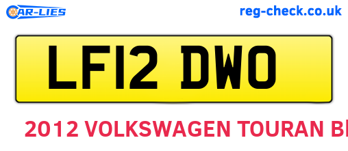 LF12DWO are the vehicle registration plates.