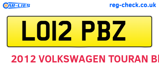 LO12PBZ are the vehicle registration plates.