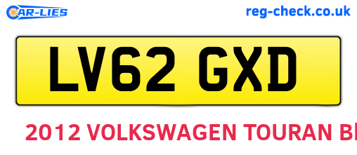 LV62GXD are the vehicle registration plates.